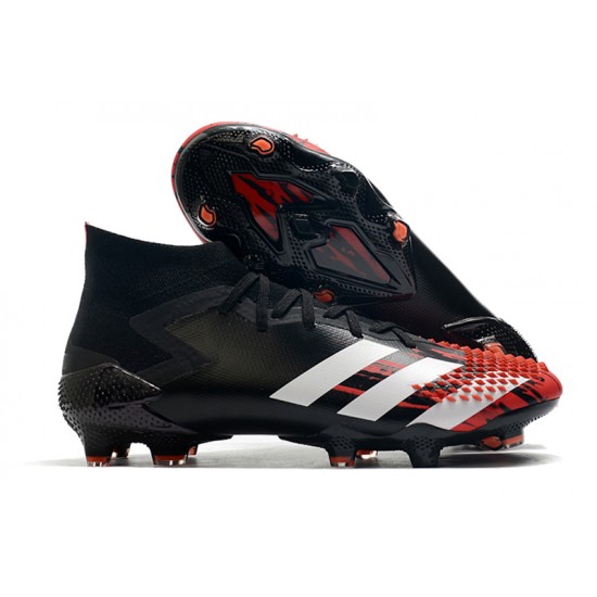 Adidas Predator Mutator 20.1 FG High Black White Red Soccer Cleats