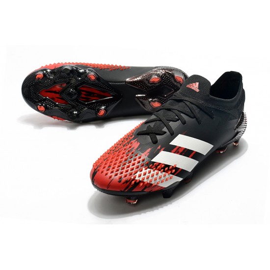 Adidas Predator Mutator 20.1 FG Low Black White Red Soccer Cleats