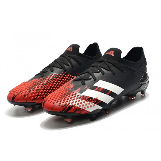 Adidas Predator Mutator 20.1 FG Low Black White Red Soccer Cleats