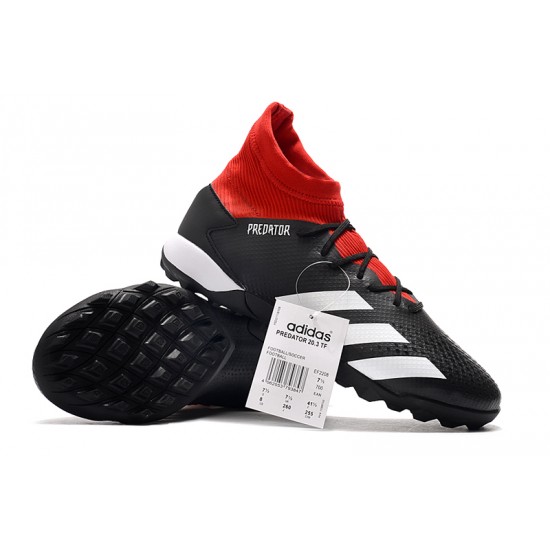 Adidas Predator Mutator 20.3 TF High White Black Red Soccer Cleats