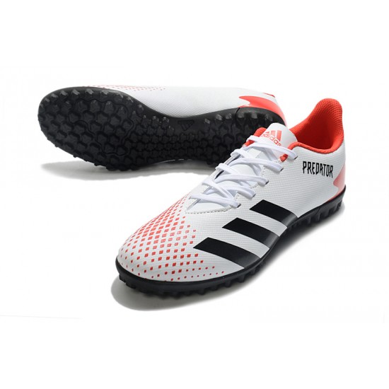 Adidas Predator Mutator 20.4 TF Low White Black Red Soccer Cleats