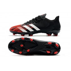 Adidas Predator 20.2 FG Low White Black Red Soccer Cleats