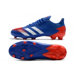 Adidas Predator 20.2 FG Low White Blue Orange Soccer Cleats