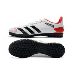 Adidas Predator Mutator 20.4 TF Low White Black Red Soccer Cleats