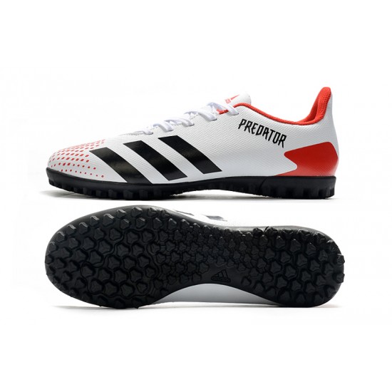 Adidas Predator Mutator 20.4 TF Low White Black Red Soccer Cleats