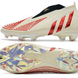 Adidas Predator Edge High FG Beige Red Black Soccer Cleats