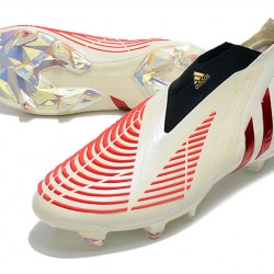 Adidas Predator Edge High FG Beige Red Black Soccer Cleats