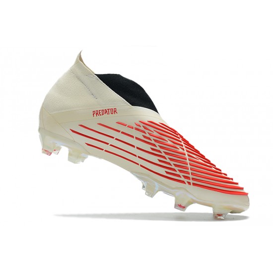 Adidas Predator Edge High FG Beige Red Black Soccer Cleats