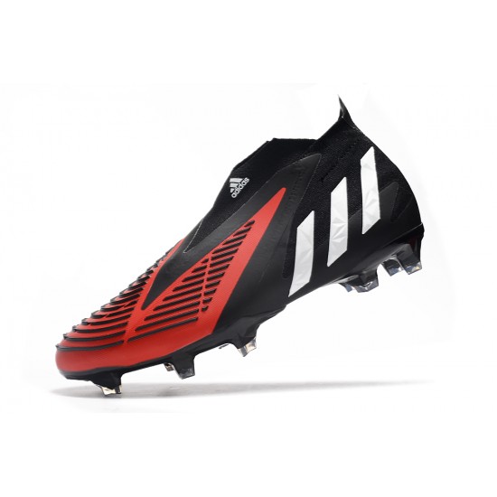 Adidas Predator Edge High FG Black White Red Soccer Cleats