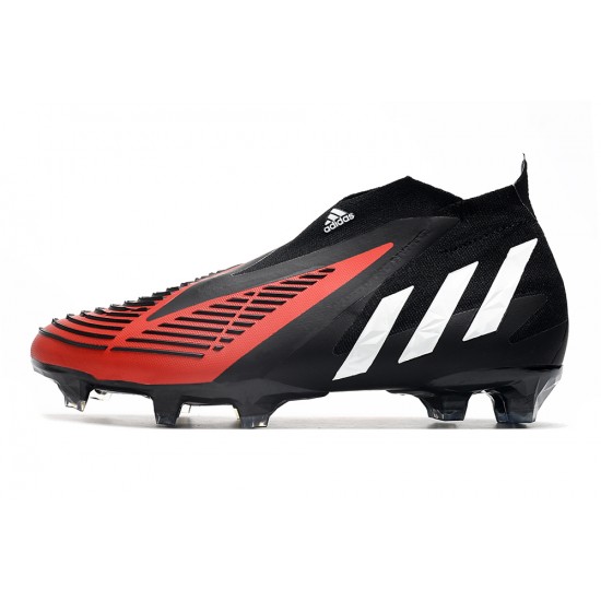 Adidas Predator Edge High FG Black White Red Soccer Cleats