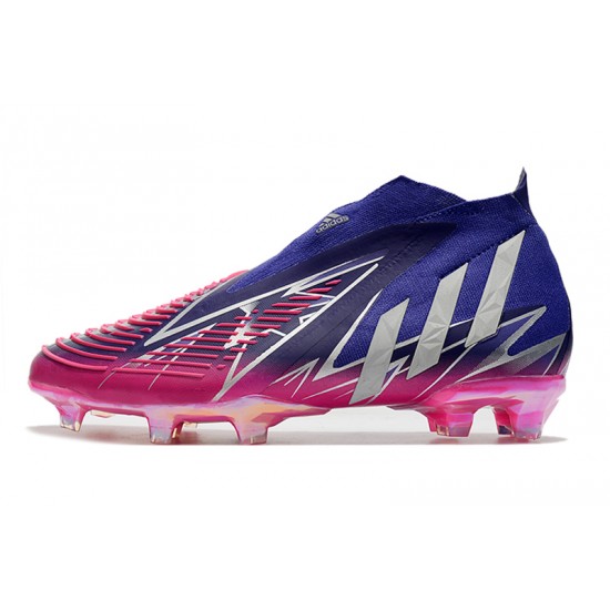 Adidas Predator Edge High FG Peach Blue Silver Soccer Cleats