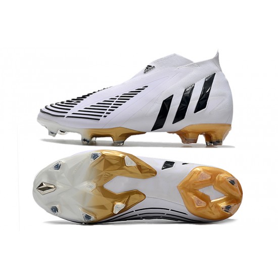 Adidas Predator Edge High FG White Black Gold Soccer Cleats