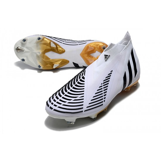 Adidas Predator Edge High FG White Black Gold Soccer Cleats