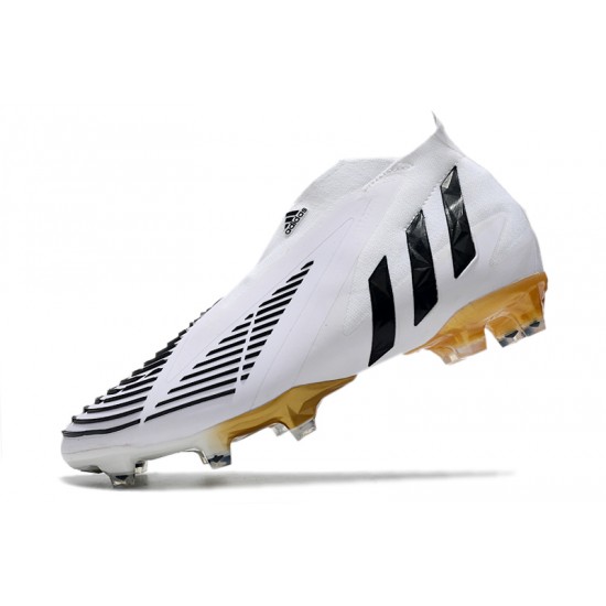 Adidas Predator Edge High FG White Black Gold Soccer Cleats