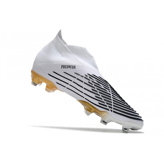 Adidas Predator Edge High FG White Black Gold Soccer Cleats