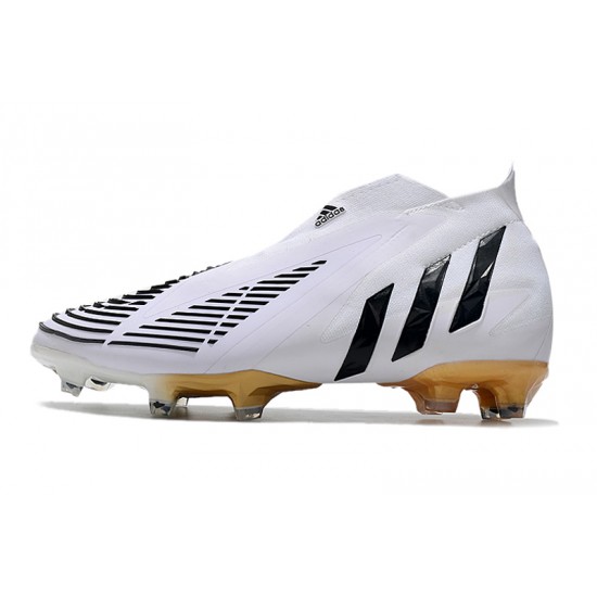 Adidas Predator Edge High FG White Black Gold Soccer Cleats