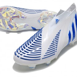 Adidas Predator Edge High FG White Blue Soccer Cleats
