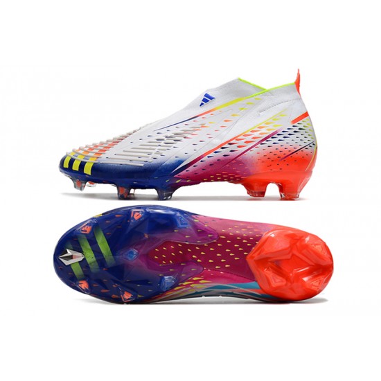 Adidas Predator FIFA World Cup Qatar 2022 Edge High FG White Blue Orange Soccer Cleats