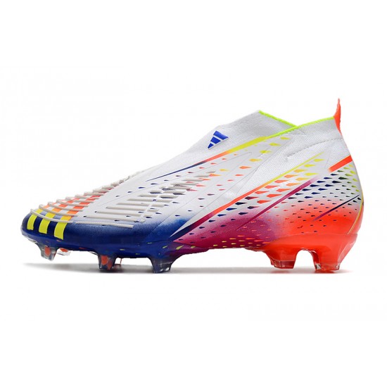 Adidas Predator FIFA World Cup Qatar 2022 Edge High FG White Blue Orange Soccer Cleats