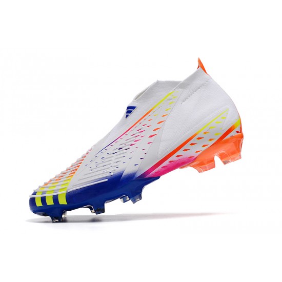 Adidas Predator FIFA World Cup Qatar 2022 Edge High FG White Orange Blue Soccer Cleats
