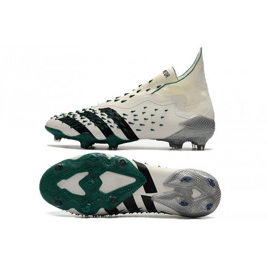 Adidas Predator Freak .1 High FG Beige Black Green Soccer Cleats