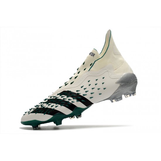 Adidas Predator Freak .1 High FG Beige Black Green Soccer Cleats