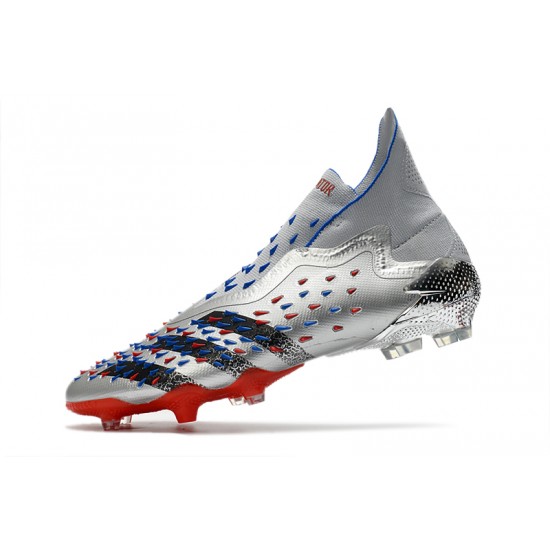 Adidas Predator Freak .1 High FG Silver Black Red Soccer Cleats