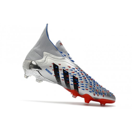 Adidas Predator Freak .1 High FG Silver Black Red Soccer Cleats