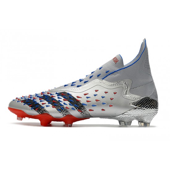 Adidas Predator Freak .1 High FG Silver Black Red Soccer Cleats