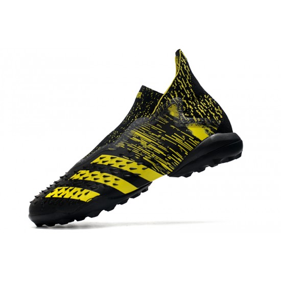 Adidas Predator Freak .1 High TF Black Yellow Soccer Cleats