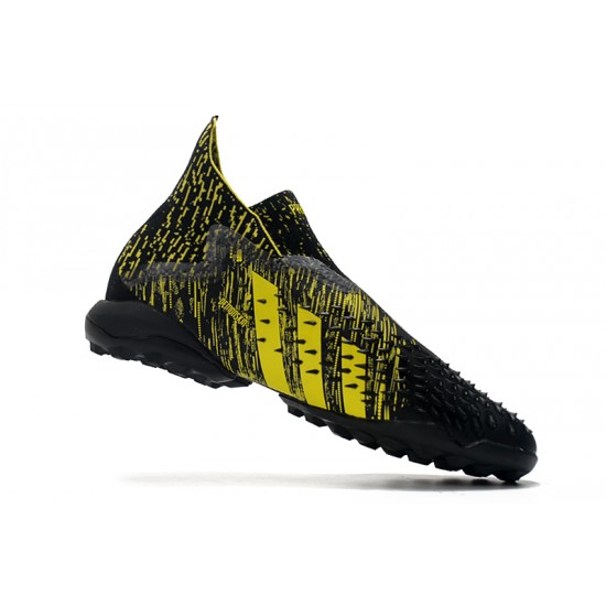 Adidas Predator Freak .1 High TF Black Yellow Soccer Cleats