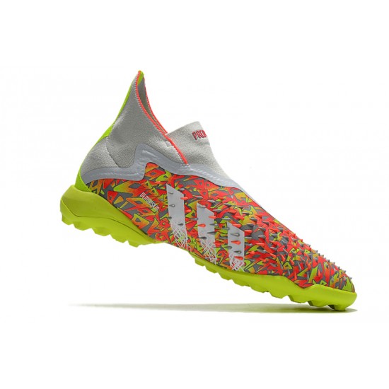 Adidas Predator Freak .1 High TF Silver Yellow Orange Soccer Cleats