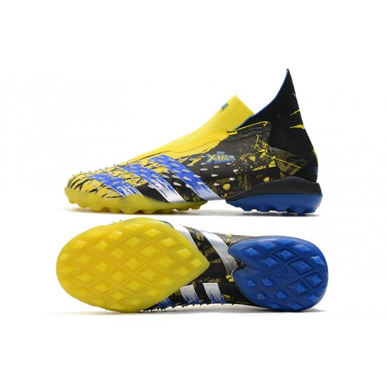 Adidas Predator Freak .1 High TF Yellow Black Blue Soccer Cleats