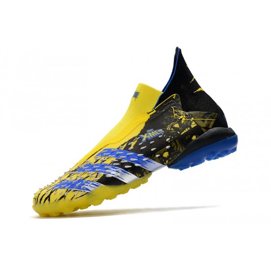 Adidas Predator Freak .1 High TF Yellow Black Blue Soccer Cleats