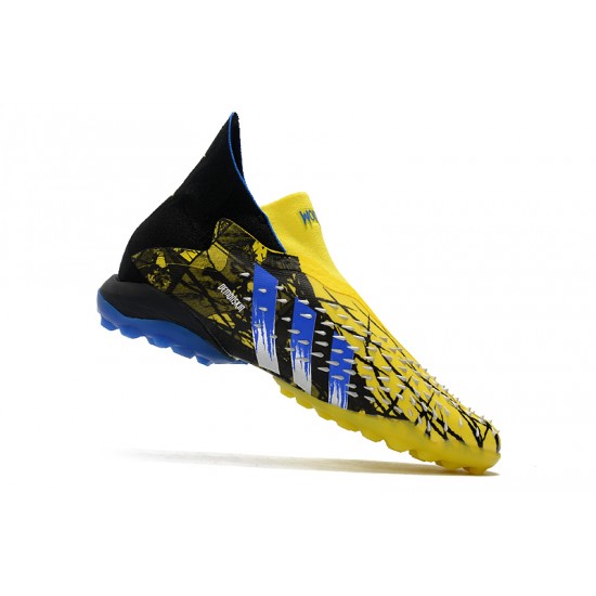 Adidas Predator Freak .1 High TF Yellow Black Blue Soccer Cleats