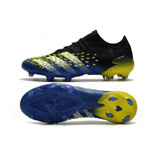 Adidas Predator Freak .1 Low FG Black Blue Yellow Soccer Cleats