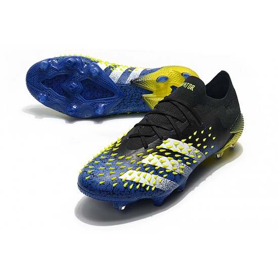 Adidas Predator Freak .1 Low FG Black Blue Yellow Soccer Cleats