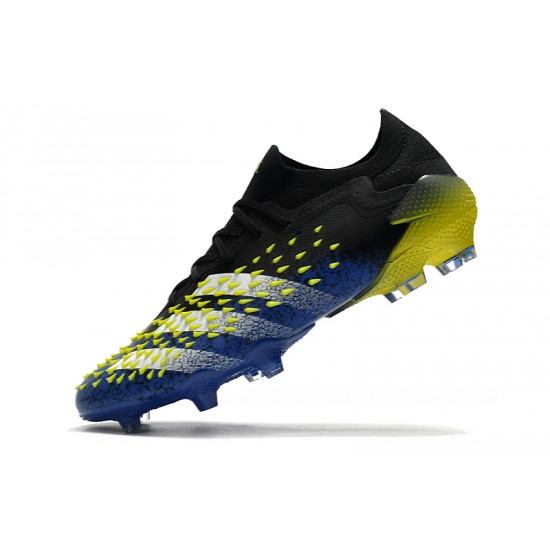 Adidas Predator Freak .1 Low FG Black Blue Yellow Soccer Cleats