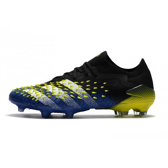 Adidas Predator Freak .1 Low FG Black Blue Yellow Soccer Cleats