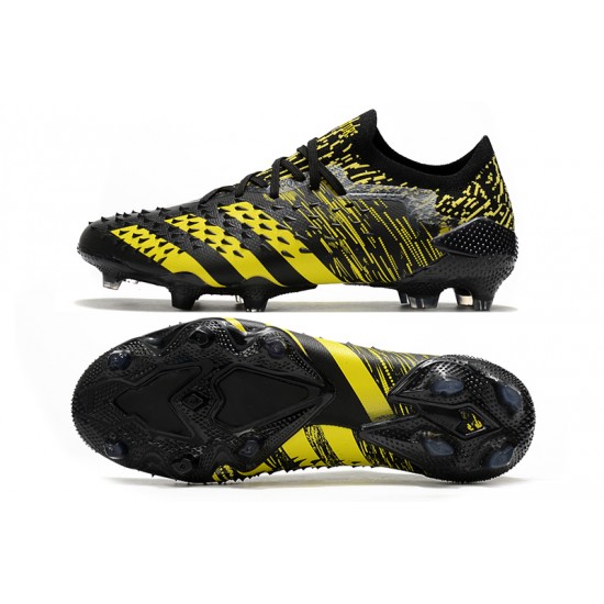 Adidas Predator Freak .1 Low FG Black Yellow Soccer Cleats