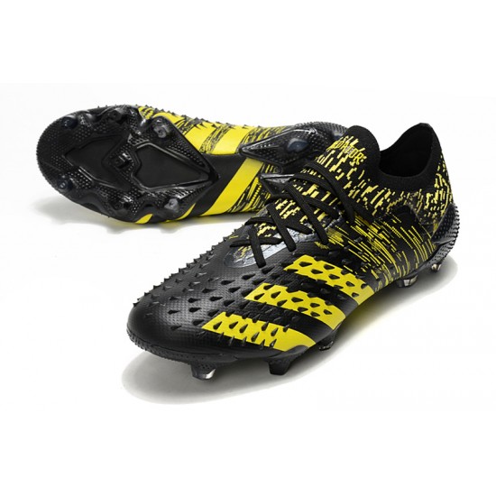 Adidas Predator Freak .1 Low FG Black Yellow Soccer Cleats