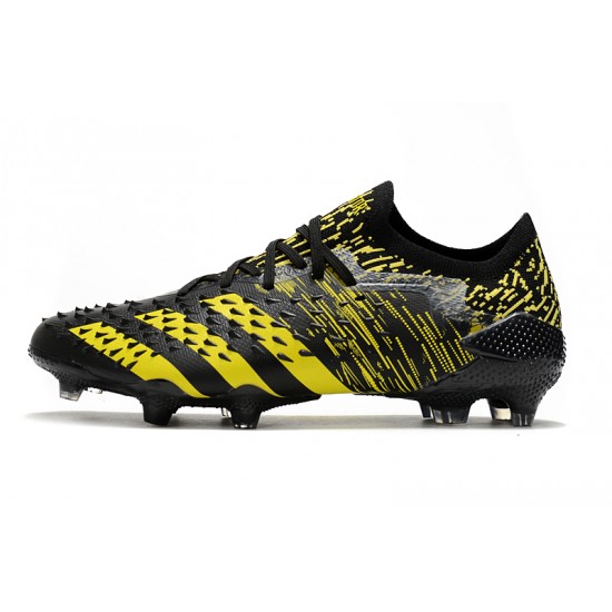 Adidas Predator Freak .1 Low FG Black Yellow Soccer Cleats