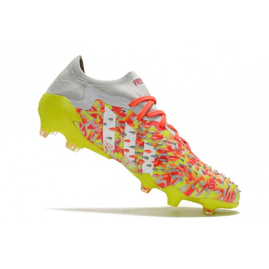 Adidas Predator Freak .1 Low FG Yellow Orange Silver Soccer Cleats