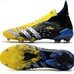 Adidas Predator Freak FG Black Yellow Silver Blue High Soccer Cleats