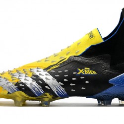 Adidas Predator Freak FG Black Yellow Silver Blue High Soccer Cleats