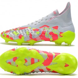 Adidas Predator Freak FG Green Yellow Peach Silver High Soccer Cleats