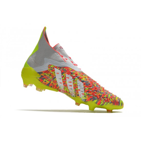 Adidas Predator Freak FG Yellow Green Orange Silver High Soccer Cleats