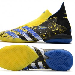 Adidas Predator Freak IC Black Yellow Blue High Soccer Cleats