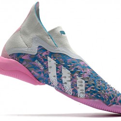 Adidas Predator Freak IC Silver Blue Pink Blue High Soccer Cleats