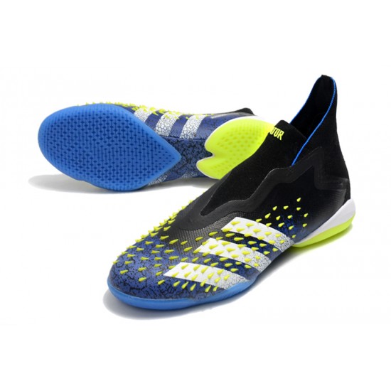 Adidas Predator Freak IC Yellow Black Blue High Soccer Cleats